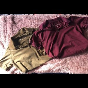 2 Men's Tailored Zip Polo Shirts